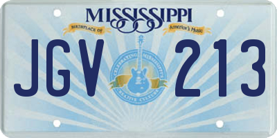MS license plate JGV213