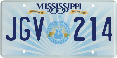 MS license plate JGV214