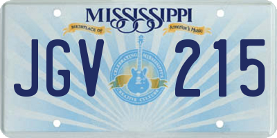 MS license plate JGV215