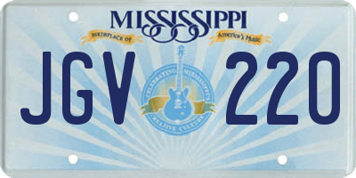 MS license plate JGV220