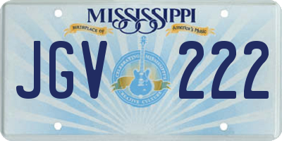MS license plate JGV222