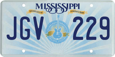 MS license plate JGV229