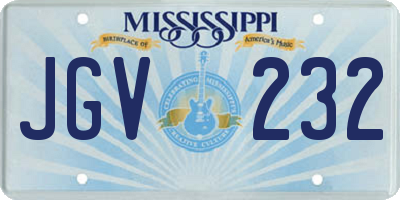 MS license plate JGV232