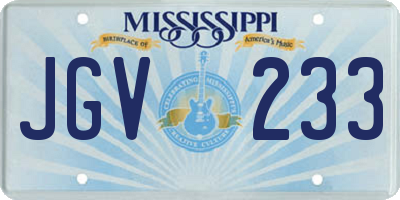 MS license plate JGV233