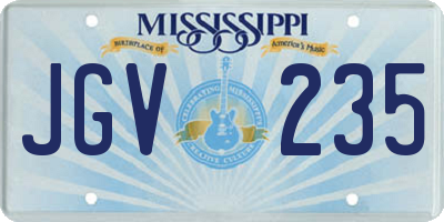 MS license plate JGV235