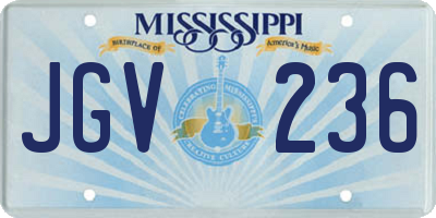 MS license plate JGV236