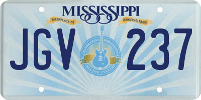 MS license plate JGV237