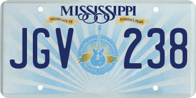MS license plate JGV238