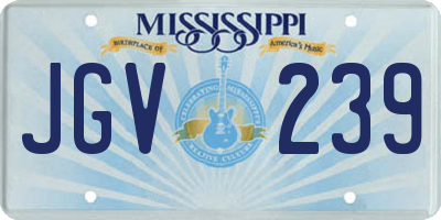 MS license plate JGV239