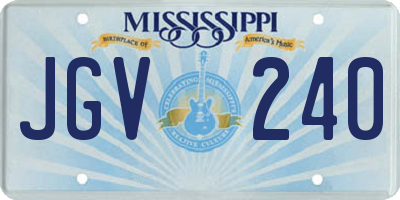 MS license plate JGV240