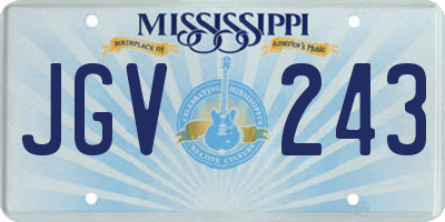MS license plate JGV243