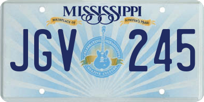 MS license plate JGV245