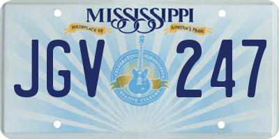 MS license plate JGV247