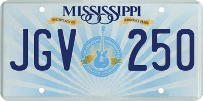 MS license plate JGV250