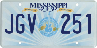 MS license plate JGV251