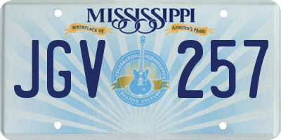 MS license plate JGV257
