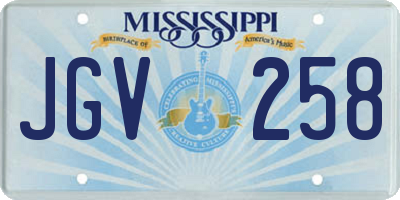 MS license plate JGV258