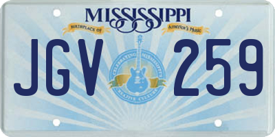 MS license plate JGV259