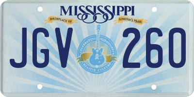 MS license plate JGV260