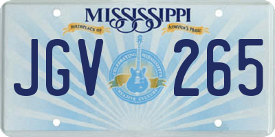 MS license plate JGV265
