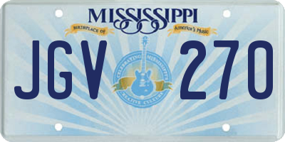 MS license plate JGV270