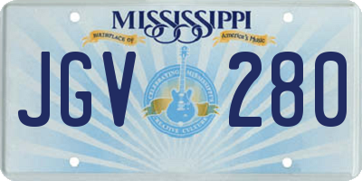 MS license plate JGV280