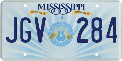 MS license plate JGV284