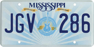 MS license plate JGV286