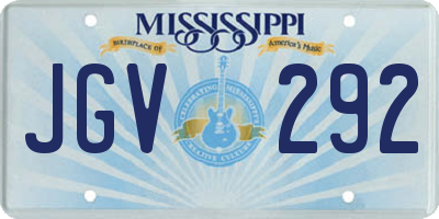 MS license plate JGV292