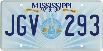 MS license plate JGV293