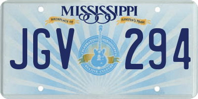 MS license plate JGV294