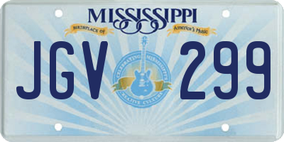 MS license plate JGV299