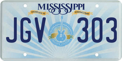 MS license plate JGV303