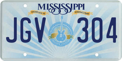 MS license plate JGV304