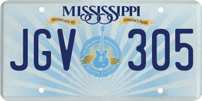 MS license plate JGV305