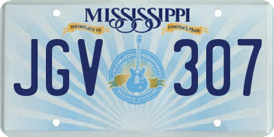 MS license plate JGV307