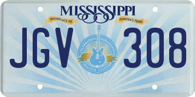 MS license plate JGV308