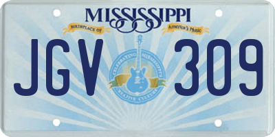 MS license plate JGV309