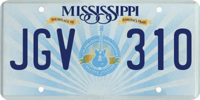 MS license plate JGV310