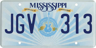MS license plate JGV313