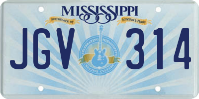 MS license plate JGV314
