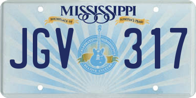MS license plate JGV317