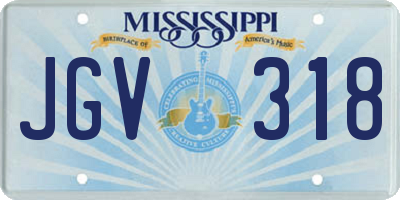 MS license plate JGV318