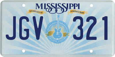 MS license plate JGV321
