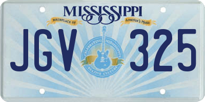 MS license plate JGV325