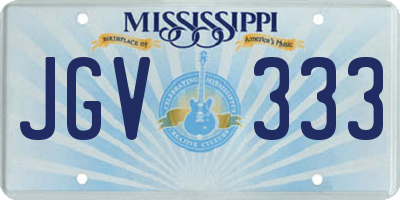 MS license plate JGV333