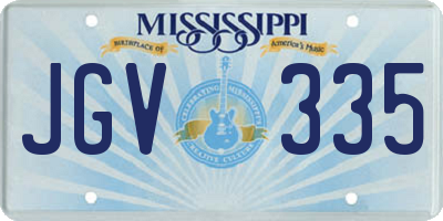 MS license plate JGV335