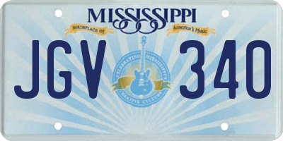 MS license plate JGV340