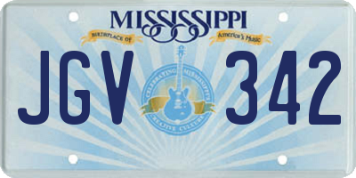 MS license plate JGV342