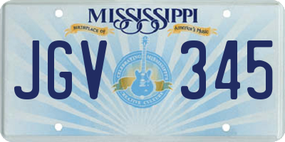 MS license plate JGV345